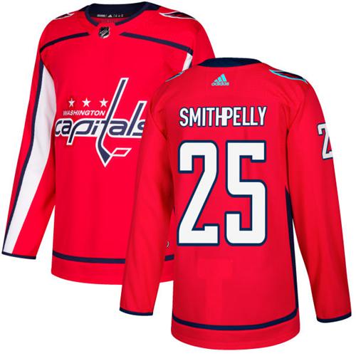 Adidas Men Washington Capitals #25 Devante Smith-Pelly Red Home Authentic Stitched NHL Jersey